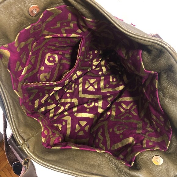 Kilim carpet or tapestry leather bag handbag purse - Picture 8 of 16